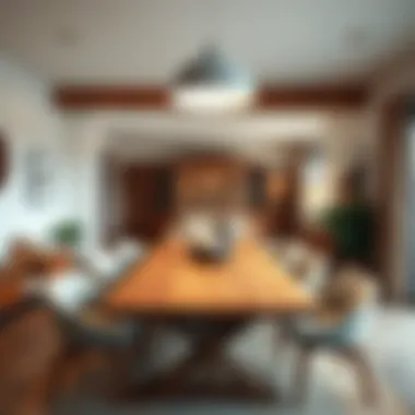 Rustic Wood Dining Area Stylish dining area showcasing a rustic wood dining table.