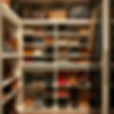 Organized footwear display enhancing closet aesthetics