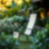 Elegant sling garden chair in a lush outdoor setting