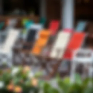 Comparison of various sling chair styles and colors