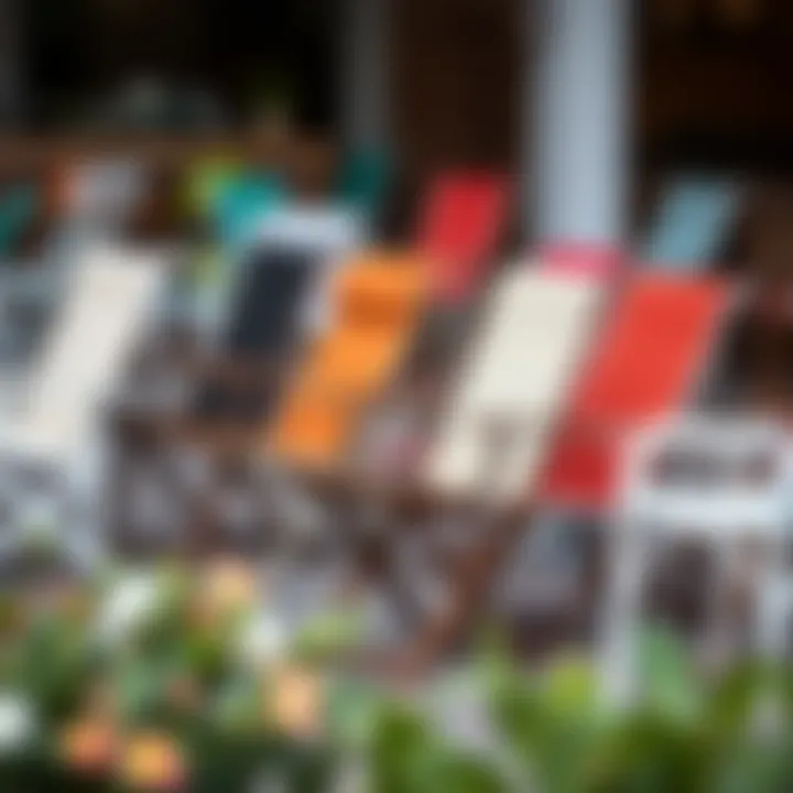 Comparison of various sling chair styles and colors