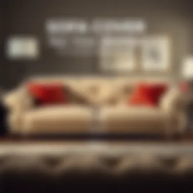 Diagram illustrating sofa cover sizes