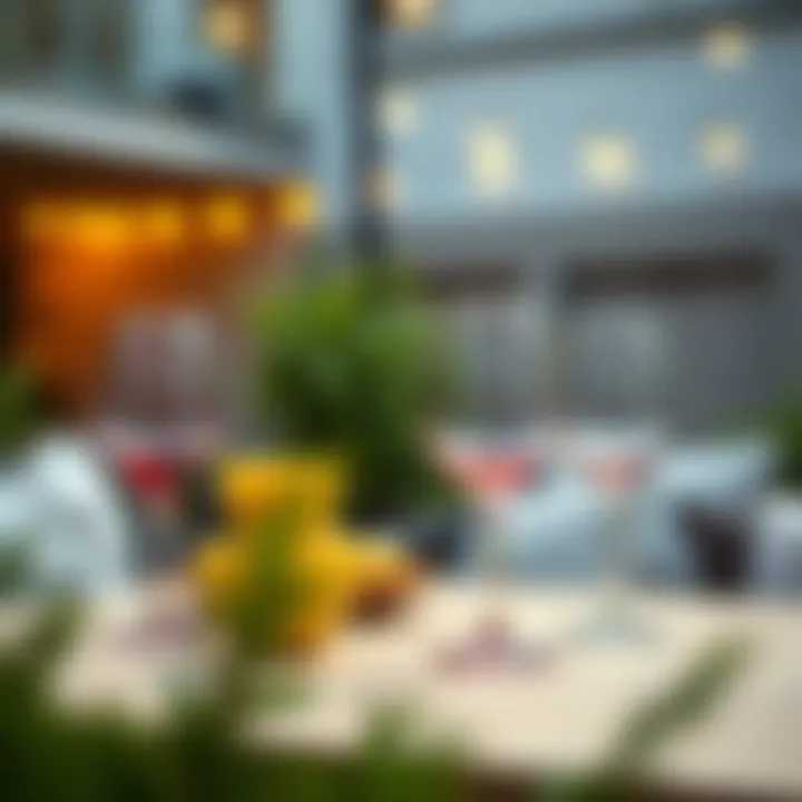 Stylish integration of patterned plastic wine glasses in a chic outdoor gathering.