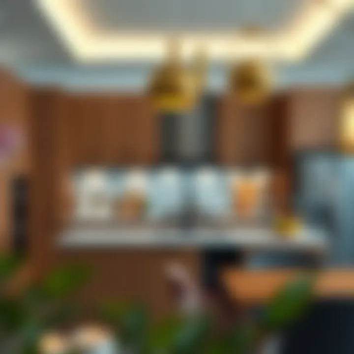 Contemporary kitchen featuring tall cabinets in a stylish layout