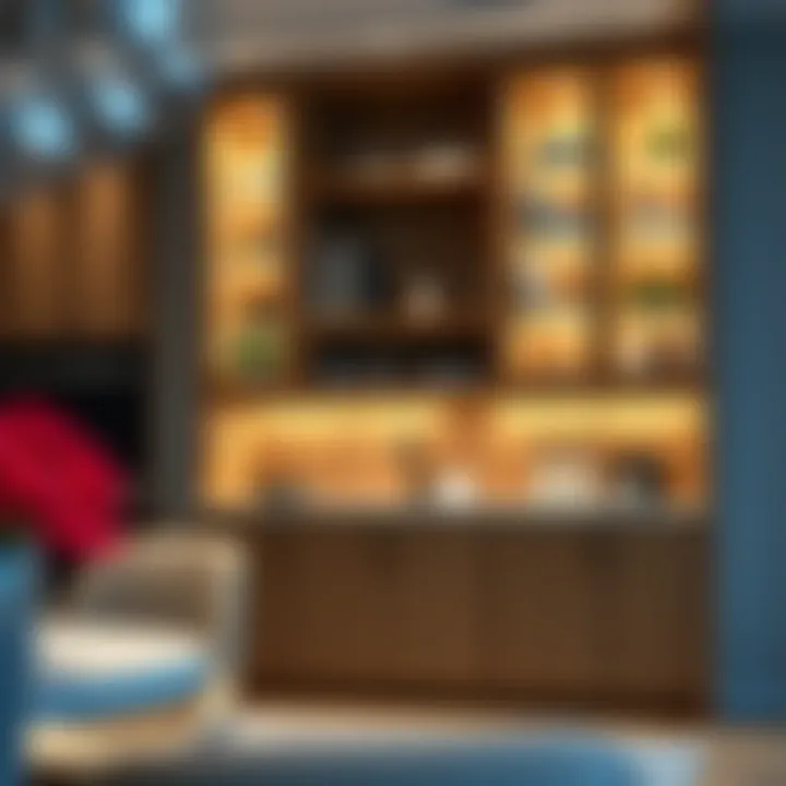 Stylish tall cabinets with organized interior storage