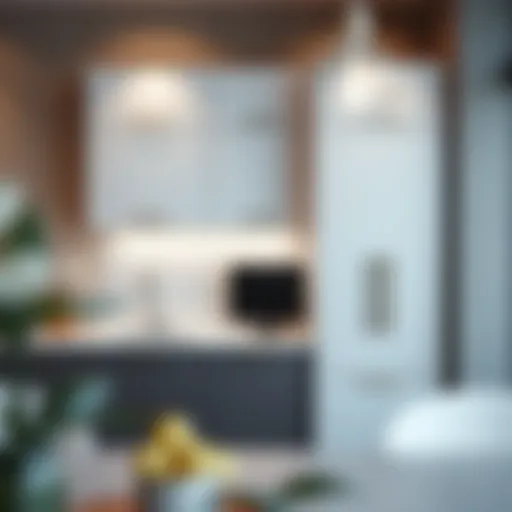 Elegant tall kitchen cabinet showcasing modern design