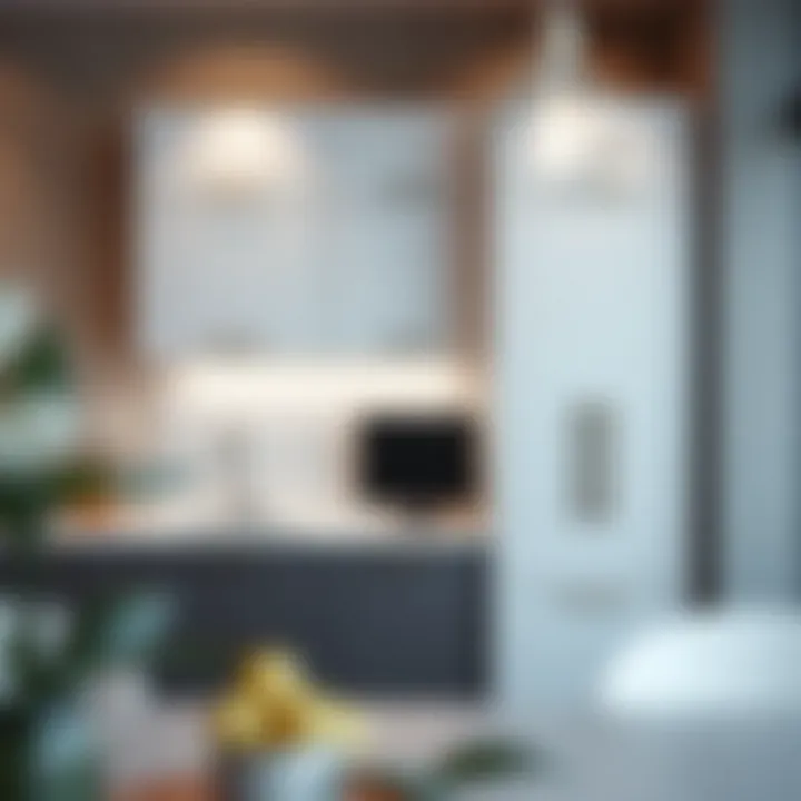 Elegant tall kitchen cabinet showcasing modern design