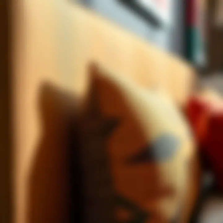 Close-up of a textured headboard showcasing material choices