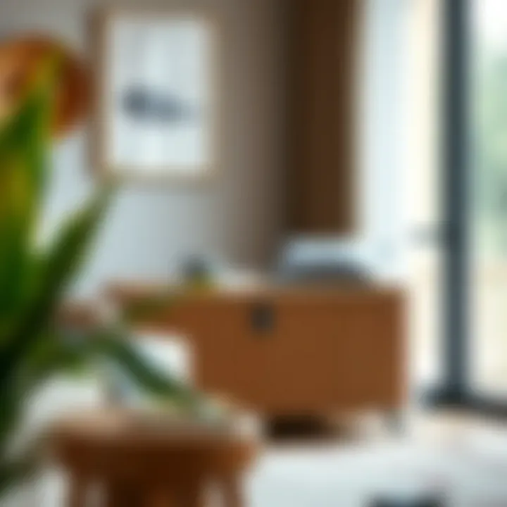 Wicker chest used as a functional storage solution