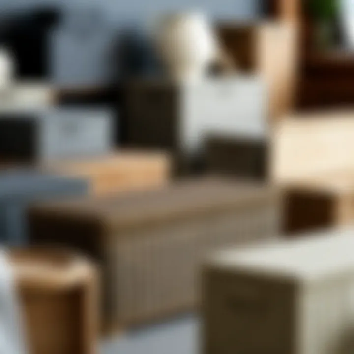 Variety of wicker chests showcasing different styles