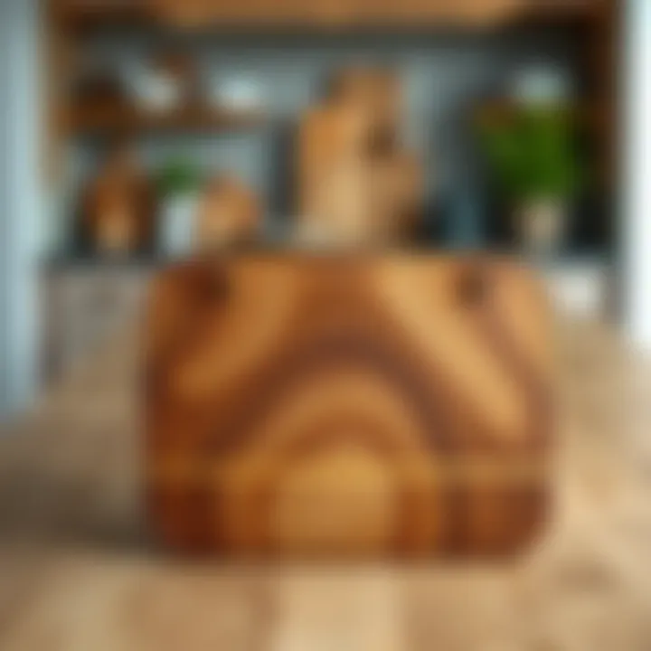 A well-maintained hardwood cutting board showcasing its durability and luster