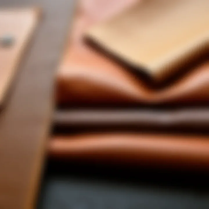 Variety of leather swatches showcasing different textures