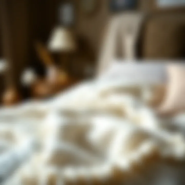 Setting illustrating the comfort brought by a cotton blanket in a tranquil environment