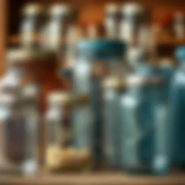 Variety of Large Mason Jar Designs A close-up view of different types of large mason jars showcasing their unique designs.