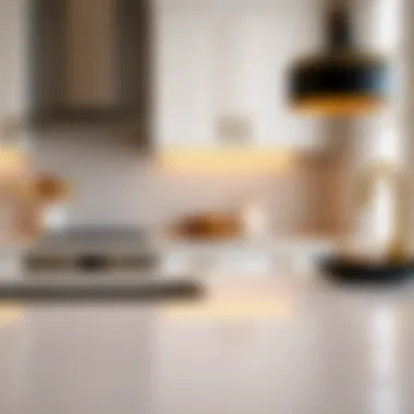 Stylish kitchen featuring gold cabinet knobs and sleek modern decor