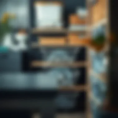 Organized interior featuring multiple rolling wire basket drawers