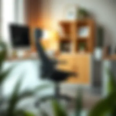 Stylish office space with ergonomic chair