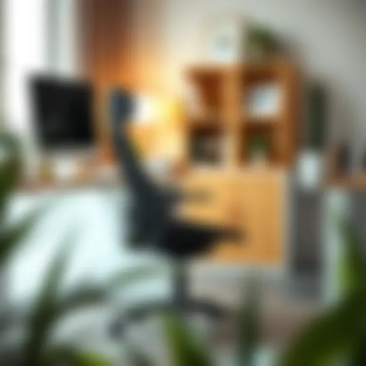 Stylish office space with ergonomic chair