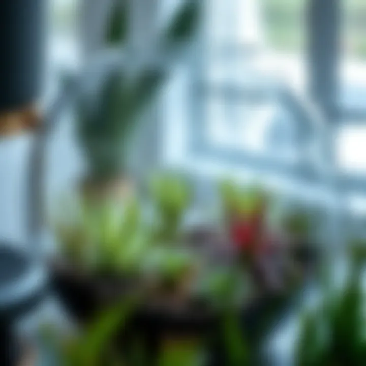 Diverse Fake Air Plants in a Stylish Terrarium A variety of fake air plants displayed in a modern terrarium