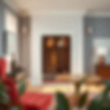 Modern front hall armoire in a contemporary entryway