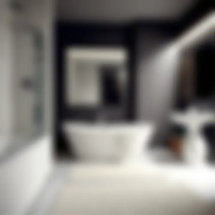 Stylish off white bathroom mat in a contemporary setting