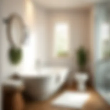 Elegant off white bathroom mat enhancing modern decor