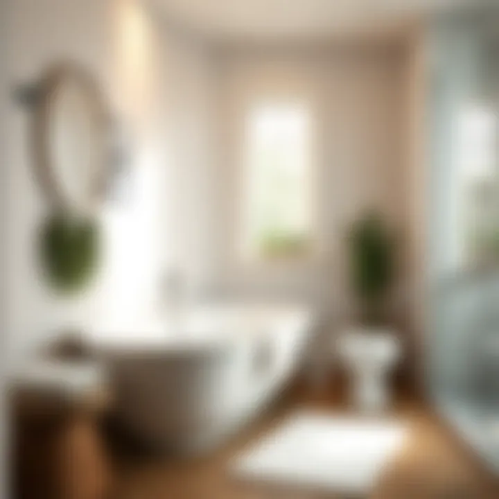 Elegant off white bathroom mat enhancing modern decor