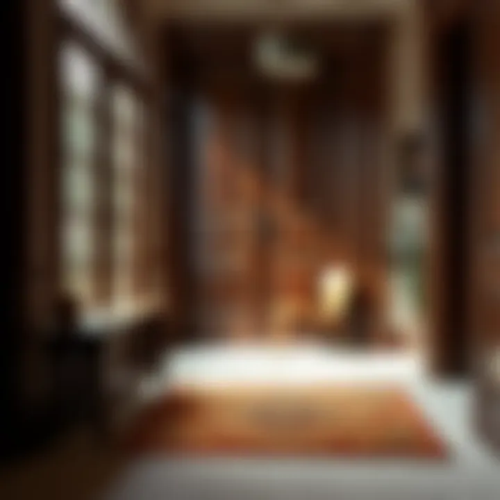 Stylish mud trapping doormat in an elegant entryway