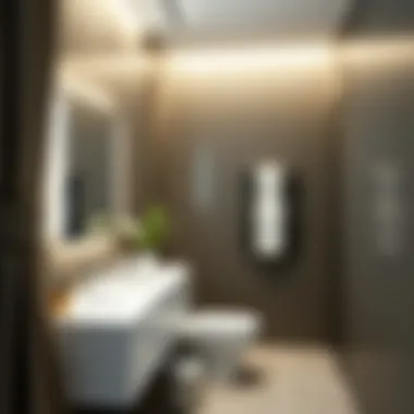 Modern Bathroom with Over the Door Towel Bar Contemporary over the door towel bar in a sleek bathroom setup