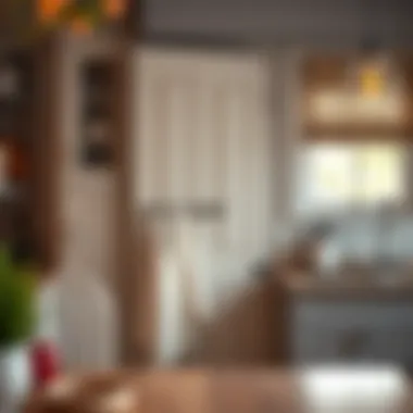 Chic Kitchen Featuring Over the Door Towel Bar Stylish over the door towel bar with aesthetic appeal in a cozy kitchen