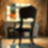 Elegant vanity chair showcasing ergonomic back support