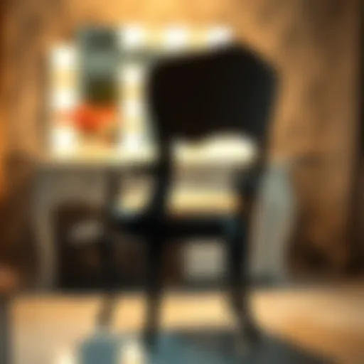 Elegant vanity chair showcasing ergonomic back support