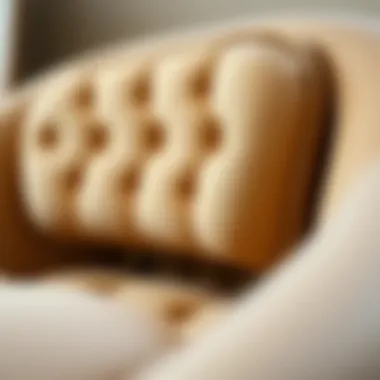 Close-up of luxurious upholstery in a vanity chair
