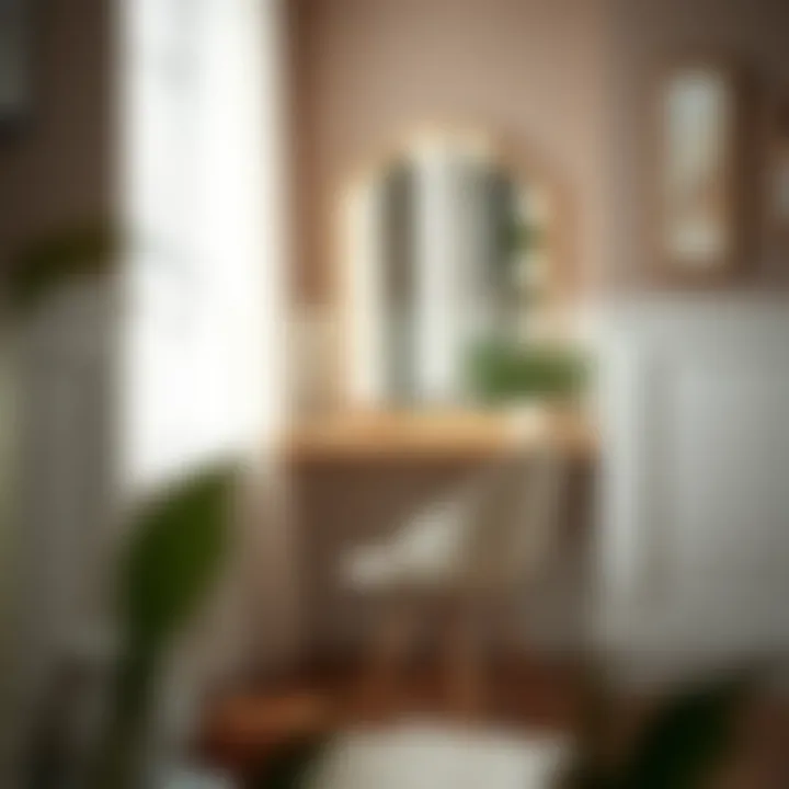 Stylish vanity space featuring a supportive chair