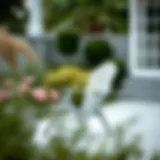 Elegant grey lawn chair on a patio
