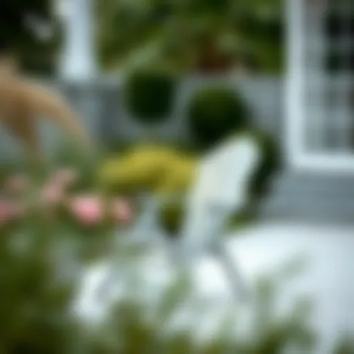 Elegant grey lawn chair on a patio