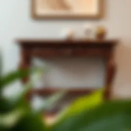 Elegant wooden console table with intricate carvings