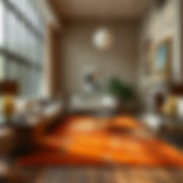 A Stylish Room Enhanced by a 14 Foot Rug Stylishly decorated room showcasing a 14 foot rug