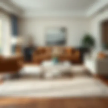 Elegant living room featuring a well-placed rug