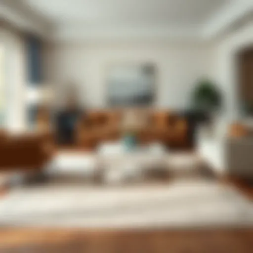 Elegant Living Room with a 4 by 6 Rug Elegant living room featuring a well-placed rug