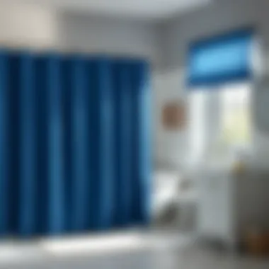 Diversity of Blue Shower Curtain Designs Variety of blue shower curtain designs showcasing style diversity