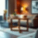 Stylish extra tall C table in a modern living room setting