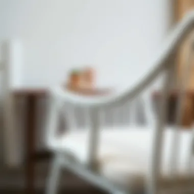 Close-up of the elegant design details of a low back chair