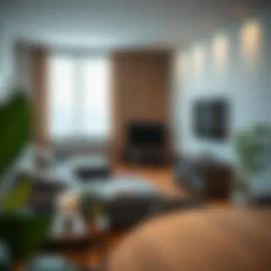 Cozy apartment living room with modern furnishings