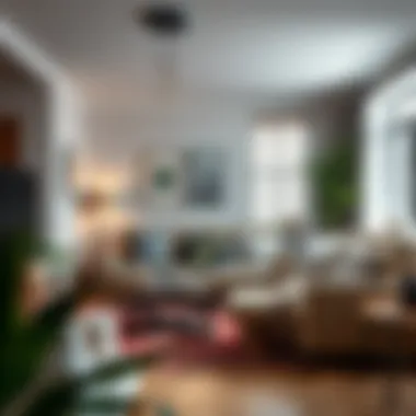 Functional furniture arrangement in a compact living room