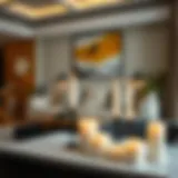 Elegant arrangement of timer LED candles in a modern living room setting