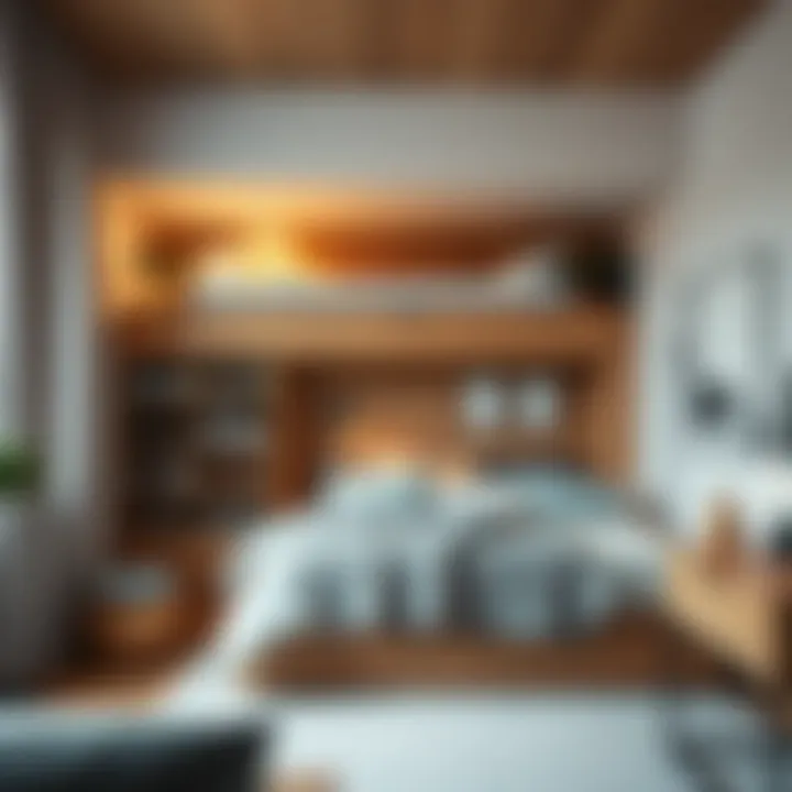 Transformative under-bed space showcasing multifunctional furniture