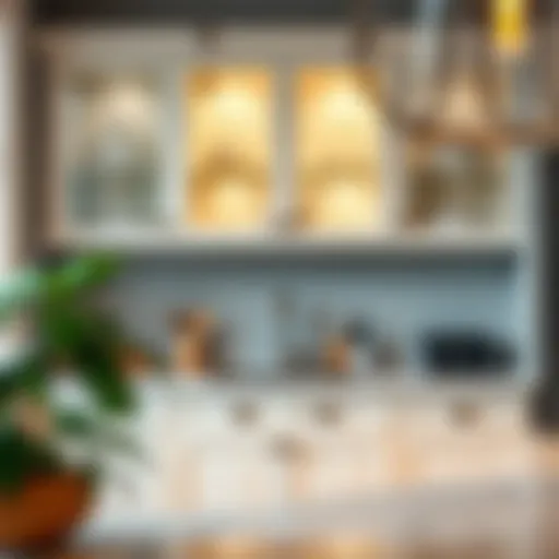 Elegant glass cabinet doors enhancing kitchen aesthetics