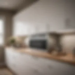 Sleek under cabinet microwave enhancing kitchen aesthetics