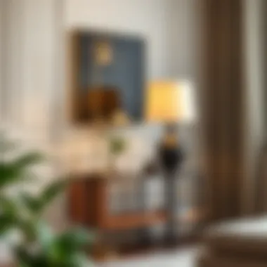 Elegant floor lamp paired with a stylish side table